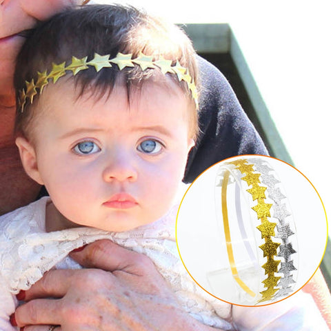 Glittering Crown Stars Baby Girls Hair Band Elastic Hair Accessories Princess Headbands Children Headwear