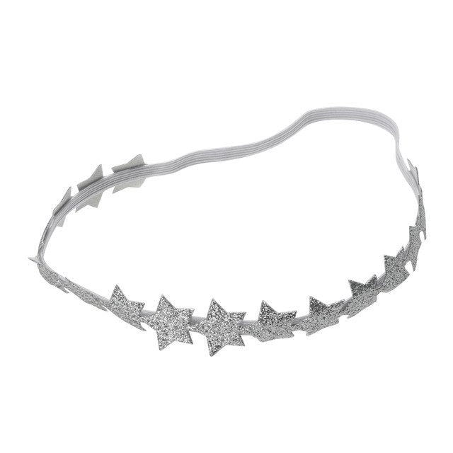 Glittering Crown Stars Baby Girls Hair Band Elastic Hair Accessories Princess Headbands Children Headwear