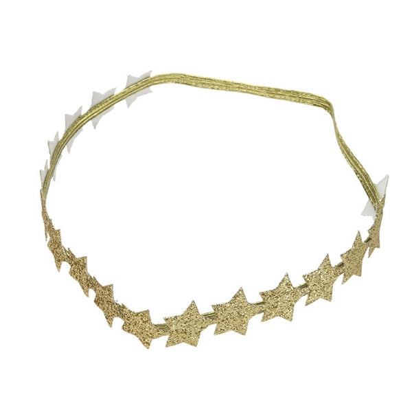 Glittering Crown Stars Baby Girls Hair Band Elastic Hair Accessories Princess Headbands Children Headwear