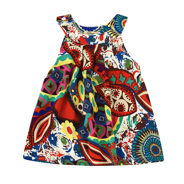 Girls dresses Toddler Baby Kids Girls Flower Bohemian Princess Dress Beach Sundress Clothes drop shipping girl dress DROP SHIP