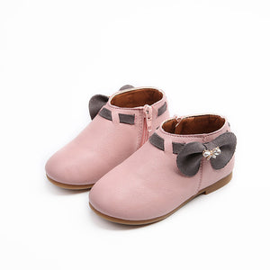 Girls Boots Princess New Toddler Autumn Fashion Bowknot Children Snow Boots Zip Kids Shoes For Girls Sneakers PU