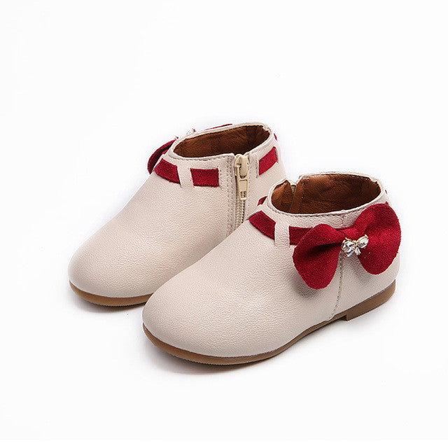 Girls Boots Princess New Toddler Autumn Fashion Bowknot Children Snow Boots Zip Kids Shoes For Girls Sneakers PU