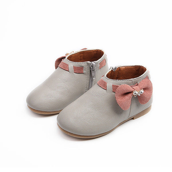 Girls Boots Princess New Toddler Autumn Fashion Bowknot Children Snow Boots Zip Kids Shoes For Girls Sneakers PU