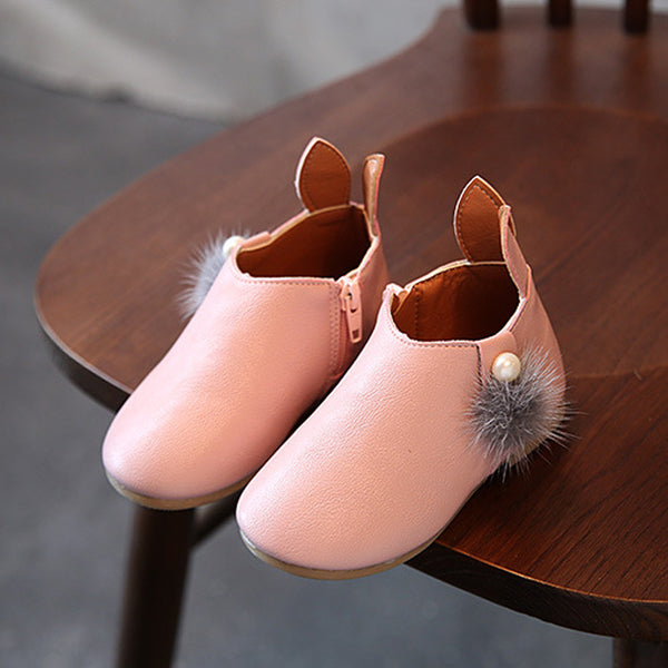 Toddler Baby Girls Cute Rabbit Ears Ball Sneaker Boots Zipper Casual Shoes Rubber Boots Baby Shoes Girls mini melissa sneakers