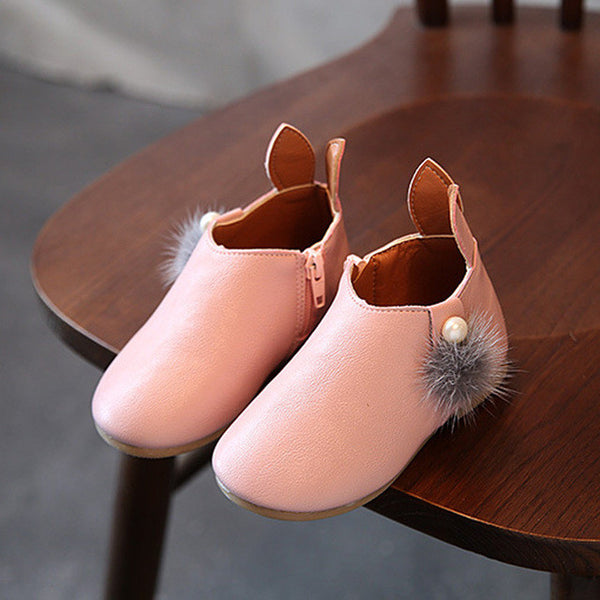 Toddler Baby Girls Cute Rabbit Ears Ball Sneaker Boots Zipper Casual Shoes Rubber Boots Baby Shoes Girls mini melissa sneakers