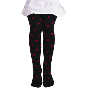 2017 Lovely Children Girls Footed Heart Dots Tights Stockings Ballet Candy Colors cotton Heart Print Tight Stocking Pantyhose