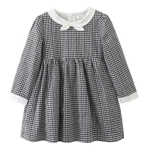 Bear Leader Girls Dress 2017 Brand Plaid Princess Dresses Autumn Style Long Sleeve Black Plaid Design for Children Clothing 3-7Y