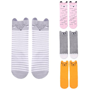 Cartoons Winter Warm Stockings Cotton Animal Print Baby Girls  Children Knee High Stockings Kids Floor Socks Leg Warmer