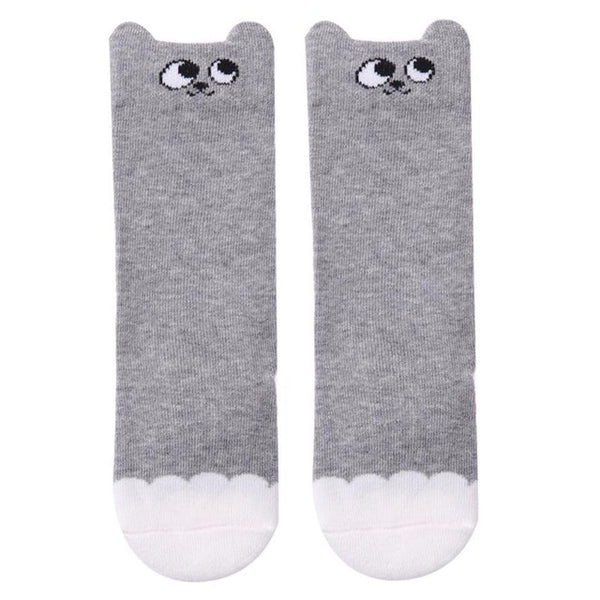 Cartoons Winter Warm Stockings Cotton Animal Print Baby Girls  Children Knee High Stockings Kids Floor Socks Leg Warmer
