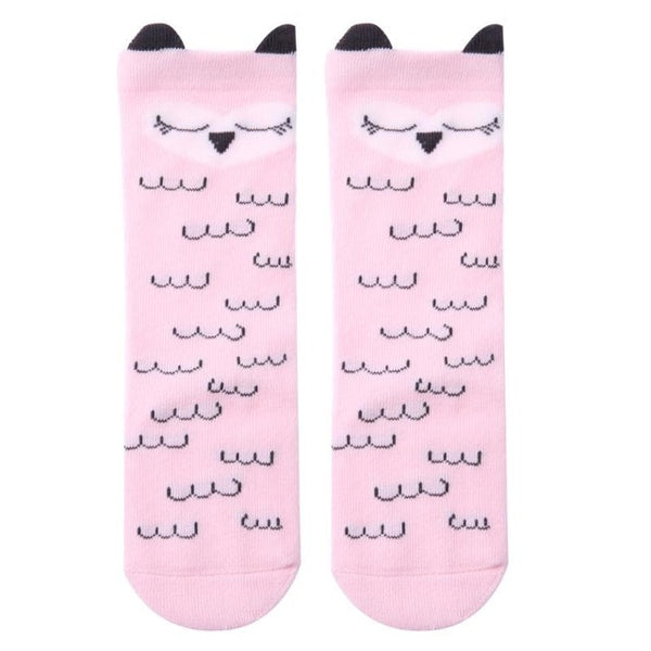 Cartoons Winter Warm Stockings Cotton Animal Print Baby Girls  Children Knee High Stockings Kids Floor Socks Leg Warmer