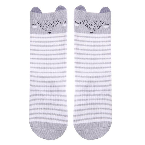 Cartoons Winter Warm Stockings Cotton Animal Print Baby Girls  Children Knee High Stockings Kids Floor Socks Leg Warmer