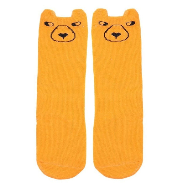 Cartoons Winter Warm Stockings Cotton Animal Print Baby Girls  Children Knee High Stockings Kids Floor Socks Leg Warmer