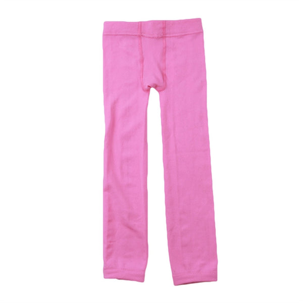 Girls Winter Warm Velvet Lined Tights Trousers Kids Elastic Thick Leggings Ninth Pants