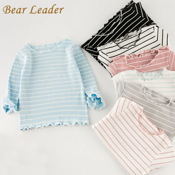 Bear Leader Girls Tops 2018 New Spring Kids Tops Children Clothing Kids Girl Clothes Long Sleeve Girl tee Cotton Knit shirts