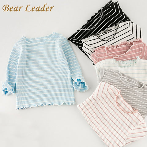 Bear Leader Girls Tops 2018 New Spring Kids Tops Children Clothing Kids Girl Clothes Long Sleeve Girl tee Cotton Knit shirts