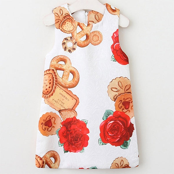 Bear Leader Girls Dresses 2018 New Brand Princess Girl Clothing Pattern Printing Sleeveless Baby Girls Party Dress For 3-8 Years