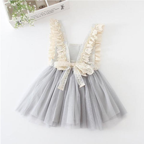 Bear Leader Girls Dresses 2018 New Brand Princess Girl Clothes Lace Dcoration Show Back Bowknot Design Girls Mesh TuTu For 3-7Y