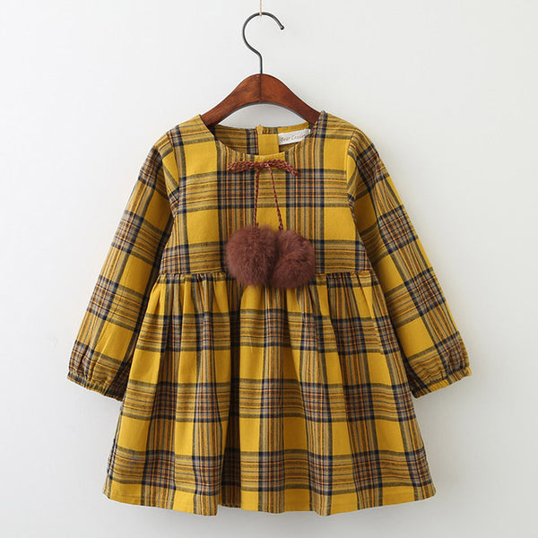 Bear Leader Girls Dress 2018 New Spring Brand Girls Clothes England Style Printing Bow Design Baby Yellow Girls Dress For 3-7Y