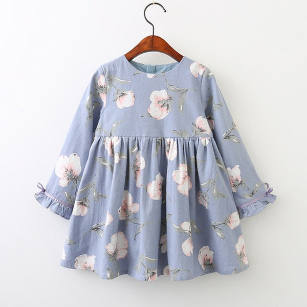 Bear Leader Girls Dress 2018 New Spring Brand Girls Clothes England Style Printing Bow Design Baby Yellow Girls Dress For 3-7Y