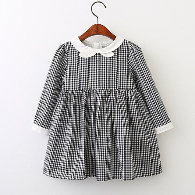 Bear Leader Girls Dress 2018 New Spring Brand Girls Clothes England Style Printing Bow Design Baby Yellow Girls Dress For 3-7Y