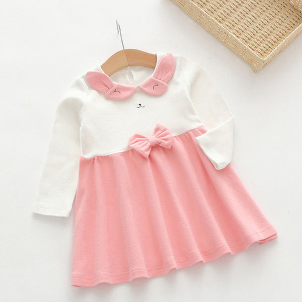 Bear Leader Girls Dress 2018 Spring Girls Dresses Long Sleeve Blanck&White Striped Mesh Design Princess Dress Children Clothing