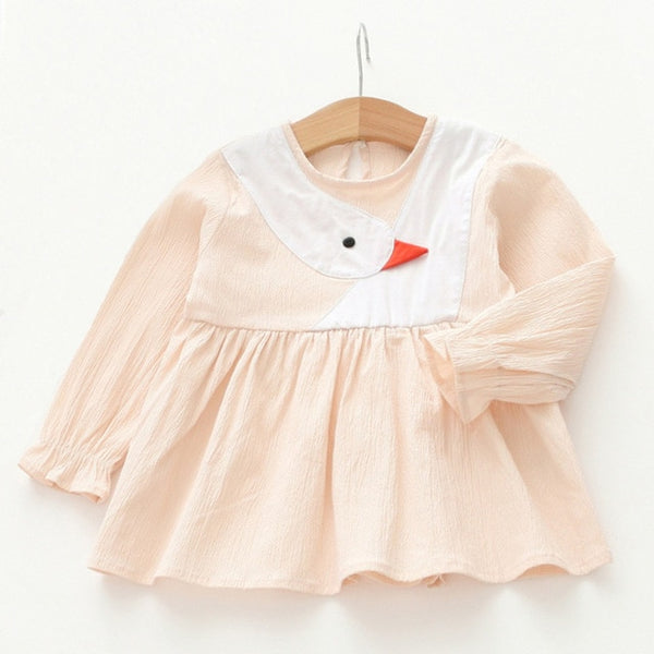 Bear Leader Girls Dress 2018 Spring Girls Dresses Long Sleeve Blanck&White Striped Mesh Design Princess Dress Children Clothing