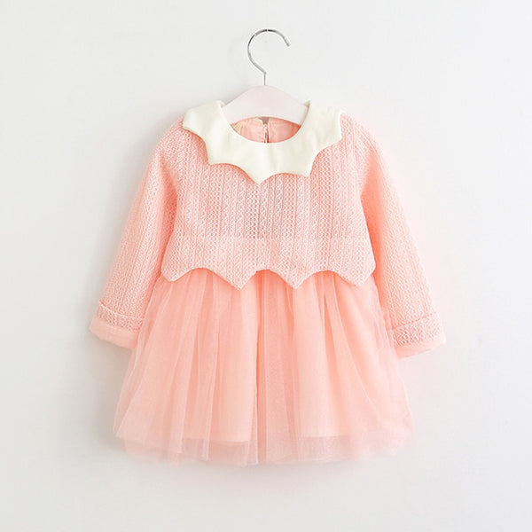 Bear Leader Girls Dress 2018 Spring Girls Dresses Long Sleeve Blanck&White Striped Mesh Design Princess Dress Children Clothing