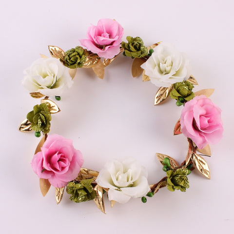 Children Flowers Hair Bands Baby Flower Girl Hair Accessories Headdress Handmade Garland Headdband