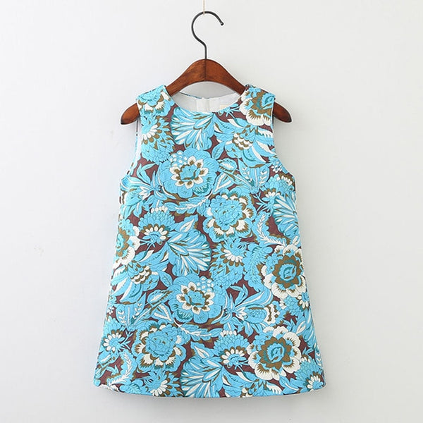 Bear Leader Girl Dress 2018 New Spring Kids Clothes Children Clothing Brand Rose Flowers Print Sleeveless Baby Girl Dress Party