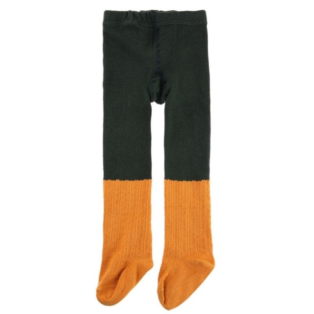 Spring Autumn Baby Girls Pantyhose Stockings Children Fashion Splicing Color Warm Tights Pants For Girls Kids