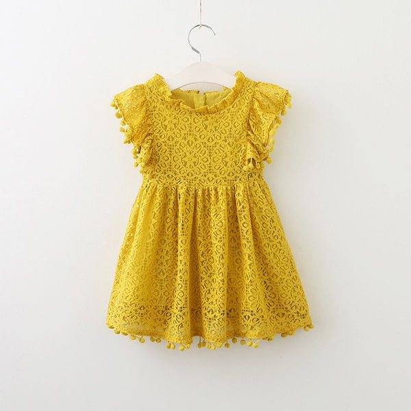 Bear Leader Girls Dress 2018 New Summer Brand Girls Clothes Lace Petal Sleeve Design Baby Girls Dress Party Dress For 3-7 Years