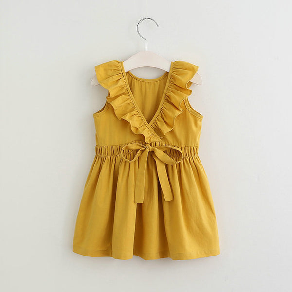 Bear Leader Brand Dress 2018 New Summer Lolita Style Girls Dress Sleeveless Bow Ribbon Princess Dress Kids Clothes Party Dress
