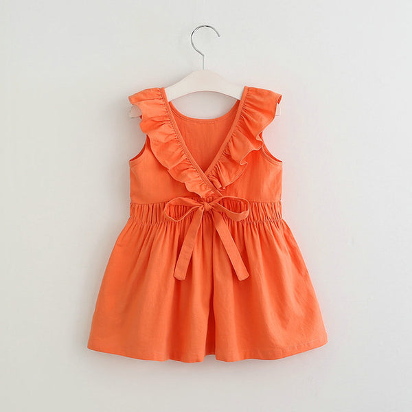 Bear Leader Brand Dress 2018 New Summer Lolita Style Girls Dress Sleeveless Bow Ribbon Princess Dress Kids Clothes Party Dress