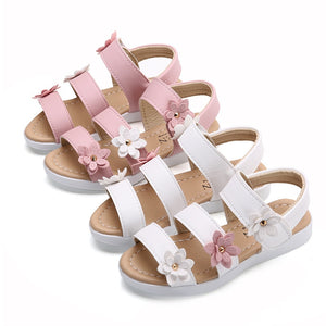Summer Beach Baby Girl Flat Sandals Strappy Flowers Kids Toddler Shoes BM88