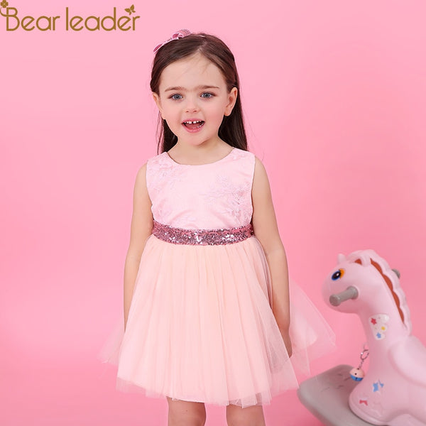 Bear Leader Girls Dresses 2018 Summer New Girl Dress Dress Bow Princess Dress Children's Party Performance Clothing For 2-6 Y