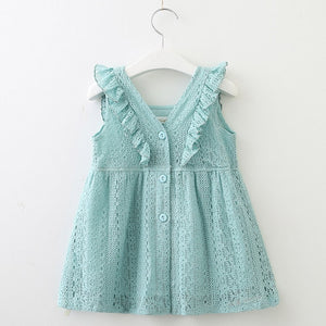 Bear Leader Girls Dresses 2018 New Summer Brand Kids Princess Dress Lace Petal Sleeve  Design  for Baby Girls 6M-5 Years