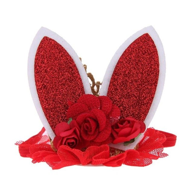 New Baby Kids 3 Pcs Flowers Lace Crown Rabbit Ears Cute Headband Girls Birthday Party Princess Hairband Child Hair Accessory