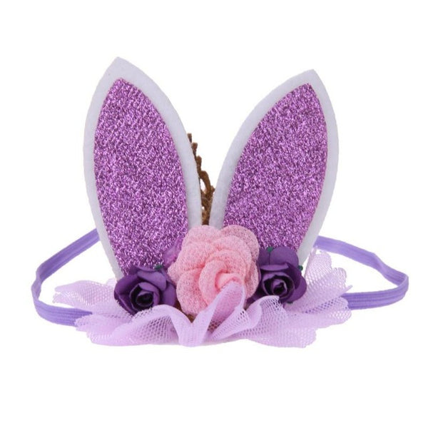 New Baby Kids 3 Pcs Flowers Lace Crown Rabbit Ears Cute Headband Girls Birthday Party Princess Hairband Child Hair Accessory