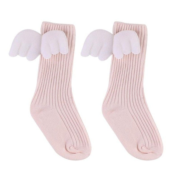 Newborn Baby Knee High Socks Leg Warmer Toddler Boys Girls Wings Pattern Warm Stocking Cotton Infant Kids Anti Skid Long Socks