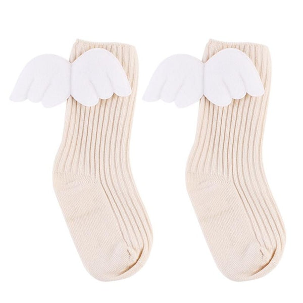 Newborn Baby Knee High Socks Leg Warmer Toddler Boys Girls Wings Pattern Warm Stocking Cotton Infant Kids Anti Skid Long Socks