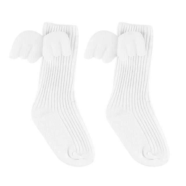 Newborn Baby Knee High Socks Leg Warmer Toddler Boys Girls Wings Pattern Warm Stocking Cotton Infant Kids Anti Skid Long Socks