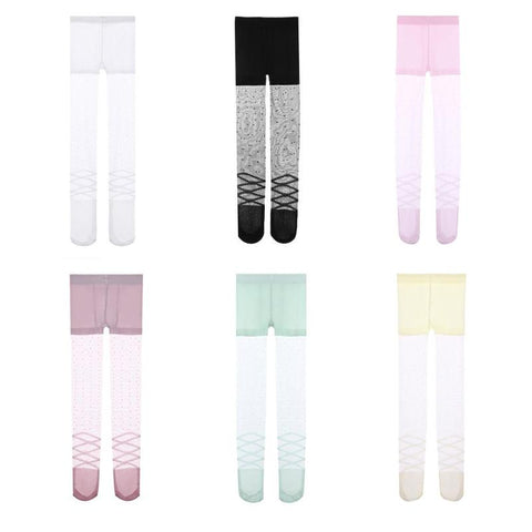 Summer Kids Girls Thin Tights Pantyhose Children Patchwork Dot Dancing Ballet Anti-Mosquito Stockings Girl Tight Clothing