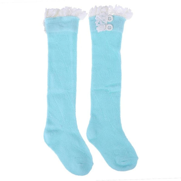 2017 Winter Warm Baby Girls Tights Pantyhose Children Girls Cotton Lace Button Warmer Stockings Infant Girl Leg Warmer for 3-10Y