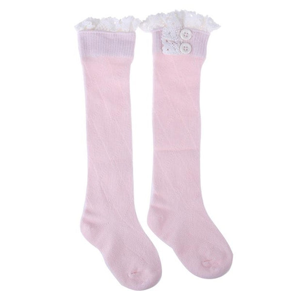 2017 Winter Warm Baby Girls Tights Pantyhose Children Girls Cotton Lace Button Warmer Stockings Infant Girl Leg Warmer for 3-10Y