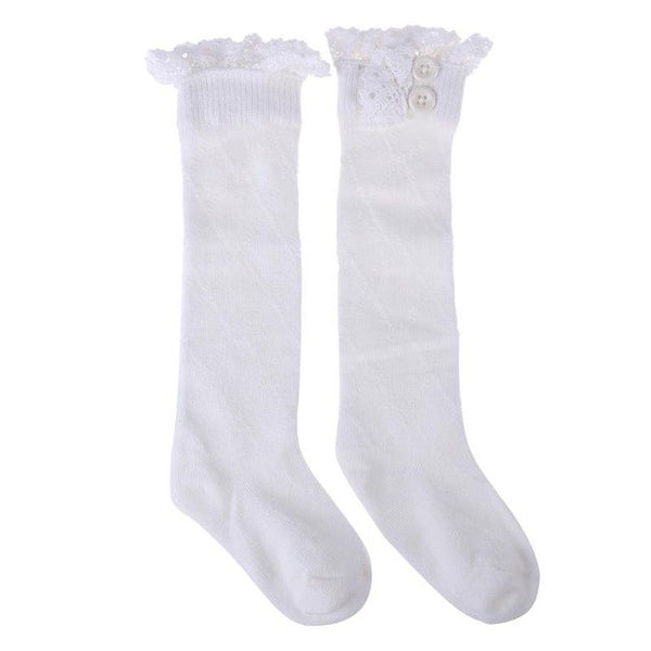 2017 Winter Warm Baby Girls Tights Pantyhose Children Girls Cotton Lace Button Warmer Stockings Infant Girl Leg Warmer for 3-10Y