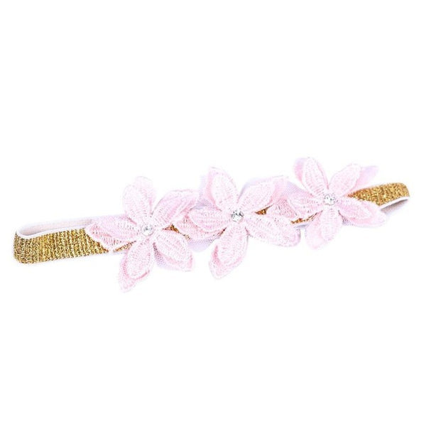 Fashion Cute Baby Girls Elastic Lace Flowers Hairbands Kids Lovely Wreath Headbands Turban Knot Hair Band Accessories