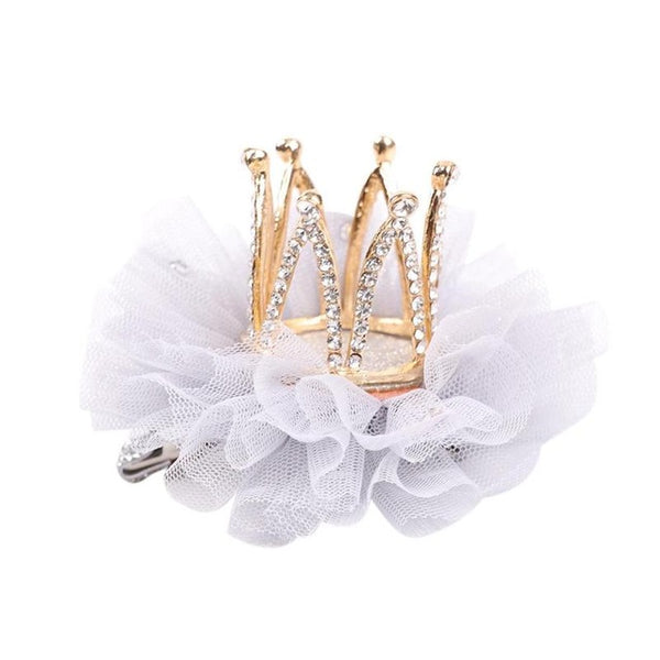 Baby Girls Cute Princess flower Bud Crown Hairclip Kids Mesh Hair Side Clips Hairpins Headwear Hair Accessories