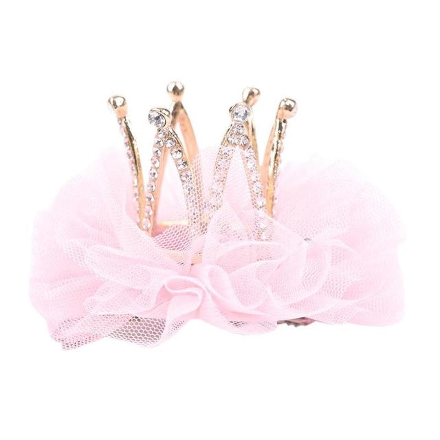 Baby Girls Cute Princess flower Bud Crown Hairclip Kids Mesh Hair Side Clips Hairpins Headwear Hair Accessories