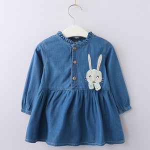 Bear Leader Girls Dress 2018 New Autumn Preppy Style Embroidery Kids Dress Peter Pan Collar Full Sleeve dress For 3T-8T