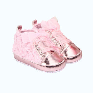 Kid Shoes with 3 Colors Soft bottom 3 sizes Kids Rose Flower Soft Sole Shoes YYT134-YYT137